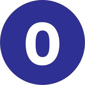 4" Circle - "0" (Dark Blue) Number Labels 500/Roll Outlet Collections