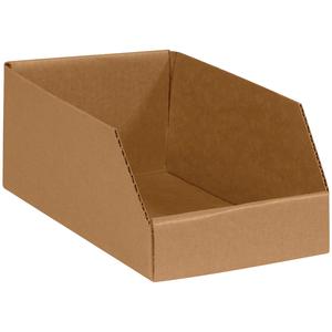 4 x 9 x 4 1/2 Kraft Open-Top Corrugated Bin Box 50/Bundle Perfect