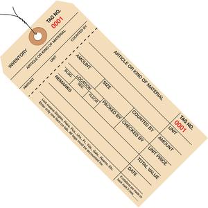 6 1/4 x 3 1/8 - (6000-6999) Inventory Tags 1 Part Stub Style #8 - Pre-Wired 1000/Case 2025 Sale Online