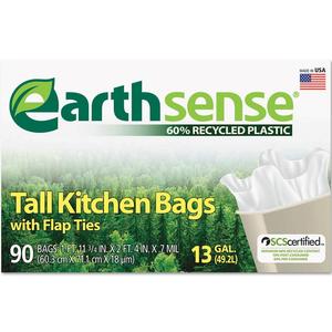 Earthsense Recycled Can Liners, 13 Gal, 0.7 Mil, 23.75" X 28", White, 90/Box - WBIGES6FK90 Really Cheap Shoes Online