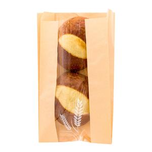 Bag Tek Brown Paper Bread Bag - Micro-Perforated, Greaseproof, Wheat Pattern - 6" x 2 3/4" x 10" - 100 count box Sale View