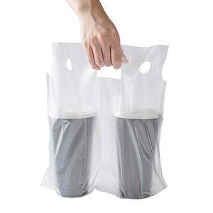 Bag Tek Clear Plastic Drink Carrier Bag - Fits 2 Cups - 12 1/2" x 3 1/4" x 11" - 100 count box Largest Supplier Online