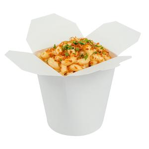 Bio Tek 16 oz Round White Paper Noodle Take Out Container - 3 1/4" x 3" x 4" - 200 count box Clearance Factory Outlet