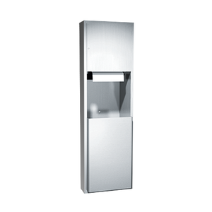 ASI 04692-6 Combination Commercial Paper Towel Dispenser/Waste Receptacle, Semi-Recessed-Mounted, Stainless Steel Inexpensive