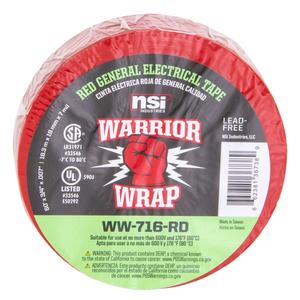 WarriorWrap WW-716-RD 716 General 7 mil Electrical Tape, Red, .75-Inch W x 60-Feet With Paypal Low Pice