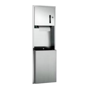 ASI 04692 Combination Commercial Paper Towel Dispenser/Waste Receptacle, Recessed-Mounted, Stainless Steel Outlet Original