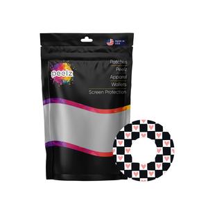 Checkered Hearts Patch  Tape Designed for the FreeStyle Libre 2 2025 Newest