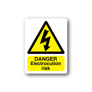 Danger Electrocution Risk White Sticker Outlet 2025 Newest