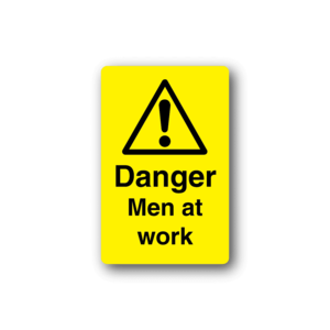 Danger Men At Work Yellow Sticker Visit Sale Online