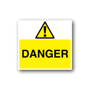 Danger White and Yellow Sticker Buy Authentic Online