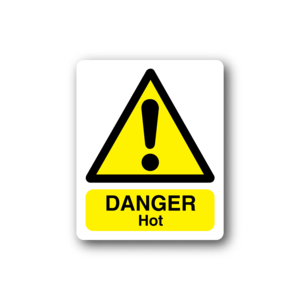 Danger Hot Sign Rectangle Sticker With Paypal For Sale