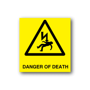 Danger Of Death Square Sticker Cheap Best Pices