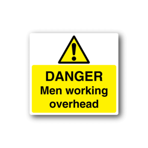 Danger Men Working Overhead Sticker Cheap Sale With Credit Card