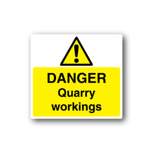 Danger Quarry Workings Sticker 2025 New