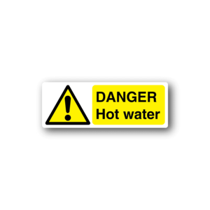 Danger Hot Water Rectangle Sticker Cheap Sale Cost