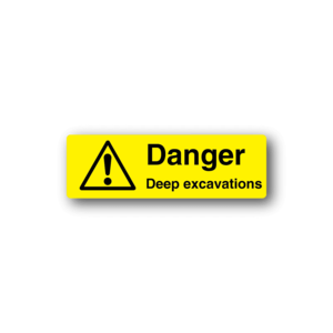 Danger Deep Excavations Rectangle Sticker Cheap Get To Buy