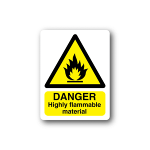 Danger Highly Flammable Material Sticker Sale Clearance