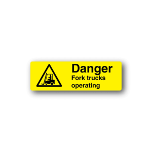 Danger Fork Trucks Operating Yellow Sticker Get To Buy For Sale