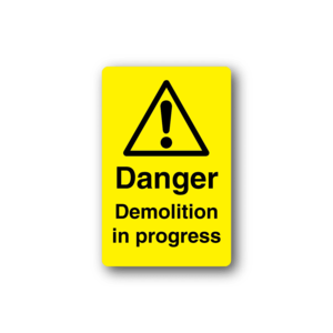 Danger Demolition In Progress Yellow Sticker Outlet Geniue Stockist