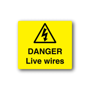 Danger Live Wires Yellow Sticker Clearance Purchase