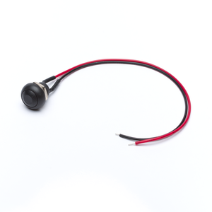 12mm Momentary Push Button Dome with Wires - Black Sale 100% Authentic