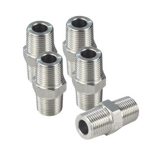 1/4" NPT Male Threaded Hex Nipple Adapter Stainless Steel 304 5PCs Browse For Sale