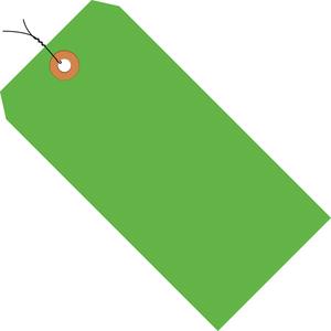 6 1/4 x 3 1/8 Fluorescent Green 13 Pt. Shipping Tags - Pre-Wired 1000/Case Enjoy For Sale