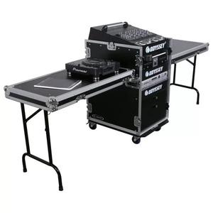 Odyssey Deluxe 13U Top Slanted 16U Bottom Vertical Pro Combo Rack with 2 Side Tables and Casters Collections Online