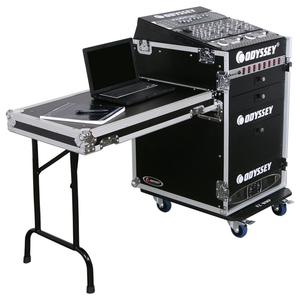 Odyssey Deluxe 13U Top Slanted 16U Bottom Vertical Pro Combo Rack with Side Table and Casters Buy Cheap From China