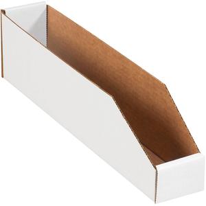 3 x 18 x 4 1/2 Open-Top White Corrugated Bin Box 25/Bundle Low Pice