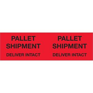 3 x 10" - "Pallet Shipment - Deliver Intact" (Fluorescent Red) Labels 250/Roll Cheap Visit