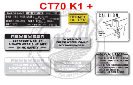 CT70 1972 - 1981  Warning Decals Cheap Amazon