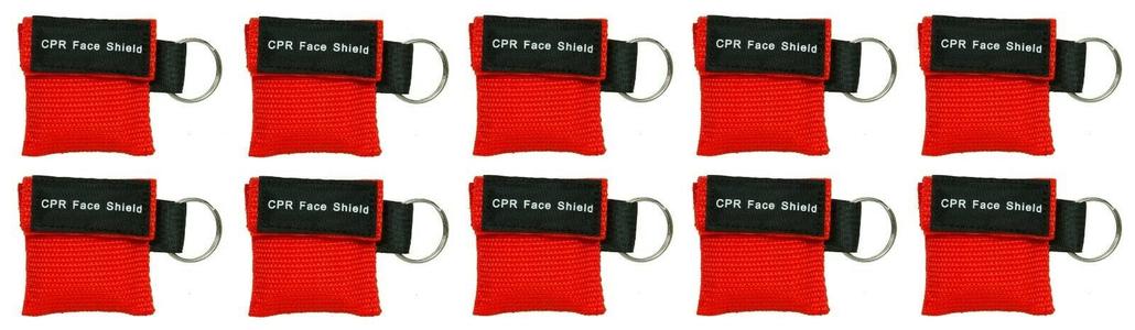 Keychain CPR Masks with One-Way Valve (10-Pack)- Assorted Colors Free Shipping Low Pice
