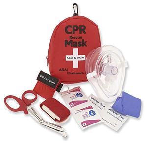 CPR Rescue Mask, Pocket Resuscitator with One Way Valve, Scissors, Tourniquet, Gloves, Wipes Clearance Store For Sale