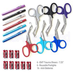 6 Reusable NURSE Aluminum Penlight Pocket Medical LED with Pupil Gauge   Shears Best Store To Get Sale Online