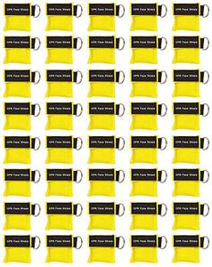 40pc CPR Mask Keychain Emergency Kit CPR Face Shields for First Aid AED Training Child and Adult CPR Breathing Barrier (Yellow) Sale Manchester Great Sale