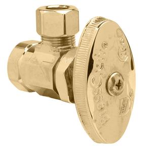 Angle Stop Valve 3/8 Inch Lead Free Brass Polished Brass Female x Compression Official Online