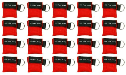 Keychain CPR Masks with One-Way Valve (20-Pack) - Assorted Colors Best Seller For Sale
