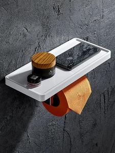 Toilet Paper Holder Wall Mounted Tissue Roll Holder With Mobile Storage Best Sale Cheap Online
