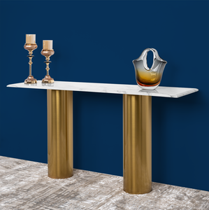 Aurelian Marble Symphony Console Table -(Stainless Steel) Buy Cheap Cheapest Pice