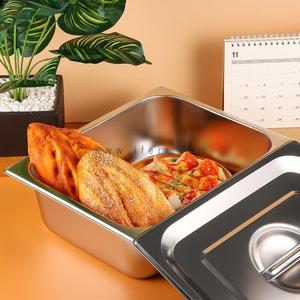 12.8 Inch 1/2 Stainless Steel 4 Inch Deep Food Pan with Lid SN1/2-4 Tumblr