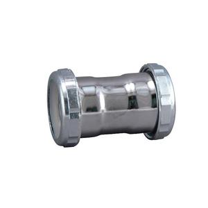 Coupling 1-1/2 x 1-1/2 Inch Brass Chrome Extremely For Sale