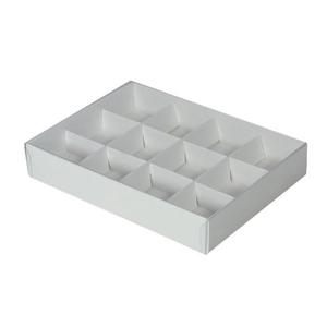 12 Pack Chocolate Box with Clear Lid - Paperboard (285gsm) (Base, Insert & Clear Lid) Clearance Reliable
