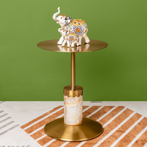 Picasso Jade Marble & Stainless Steel Accent Table The Cheapest Cheap Online
