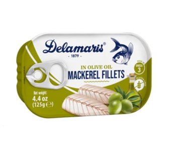 Mackerel Fillets in Olive Oil, (Delamaris) 125g (4.4oz) Popular Online