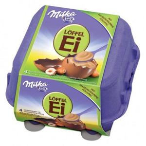 Milka LOFFEL Ei, Filled HAZELNUT Eggs, 4 piece, 136g From Germany Cheap Tumblr