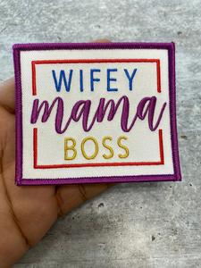 NEW, "Wifey, Mama, Boss" (Purple, Red, Yellow) Iron-on Patch for Denim Jackets, Hats, and Bags, Small Jacket Patch, 4"x4", Craft Supplies Free Shipping Wiki