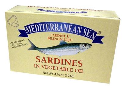 Sardines in Vegetable Oil (Mediterranean Sea) 124g Low Cost Cheap Pice