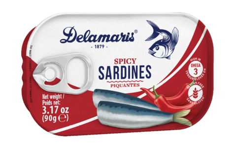 Spicy Sardines, Piquantes (Delamaris) 3.17 oz (90g) Best Wholesale