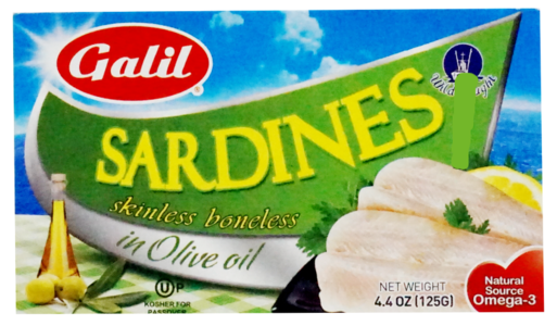 Sardines, Skinless-Boneless in Olive Oil (Galil) 4.4 oz Low Cost Cheap Pice